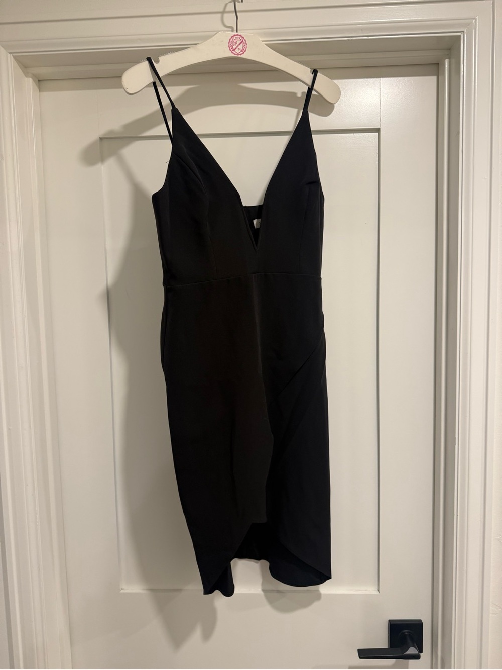 Topshop Black V-Neck Spaghetti Strap Mini Dress